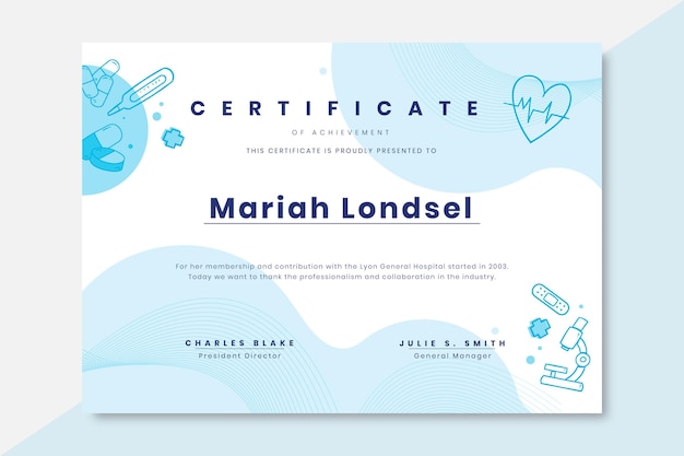 Medical certificate single color doodle