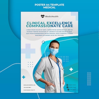 Medical care poster template