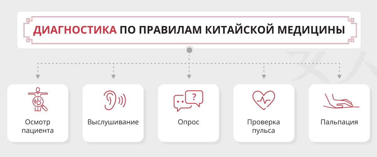 Diagnosis according to the rules of Chinese medicine