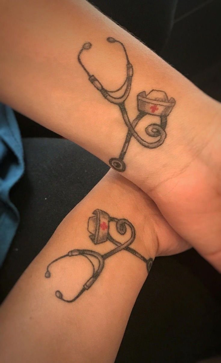 Tattoo on a medical theme for girls