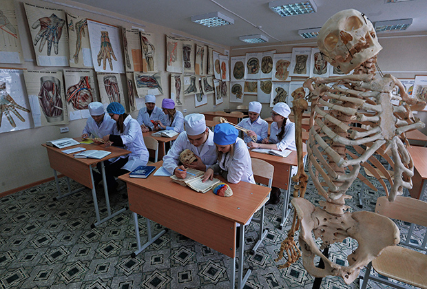 Students at the occupation of the Anatomy Department